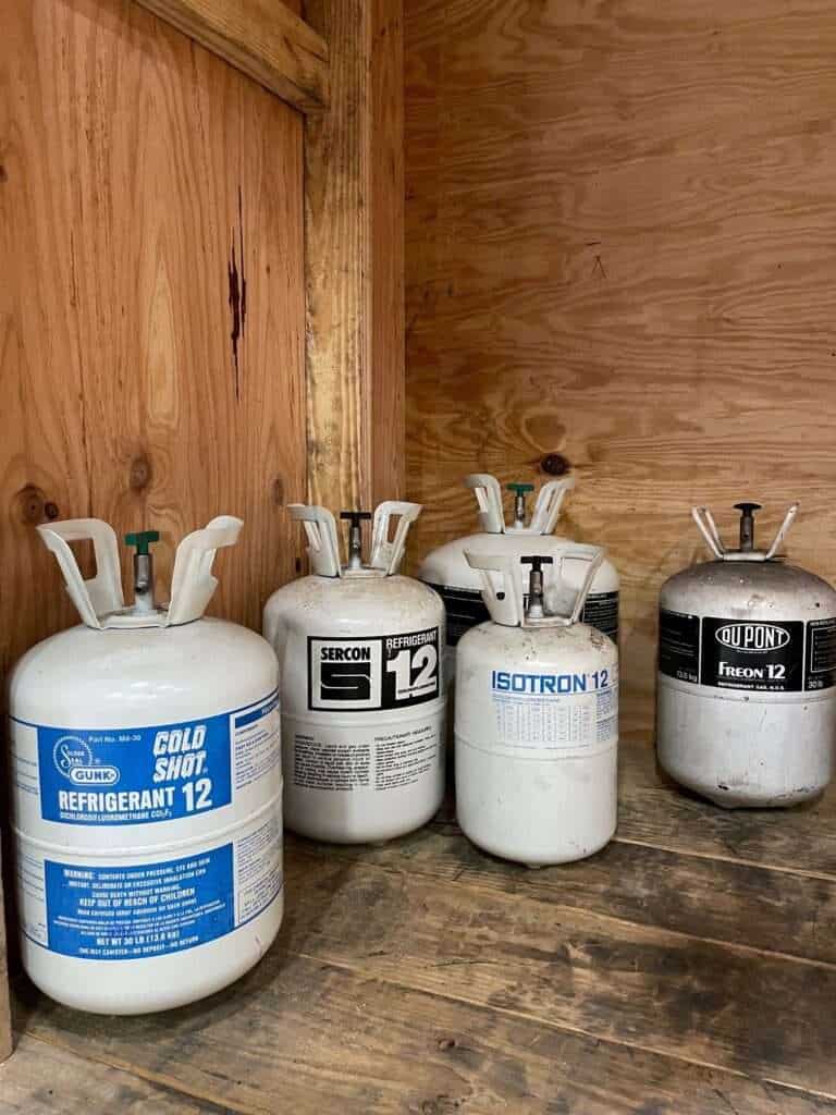 cylinders of refrigerant